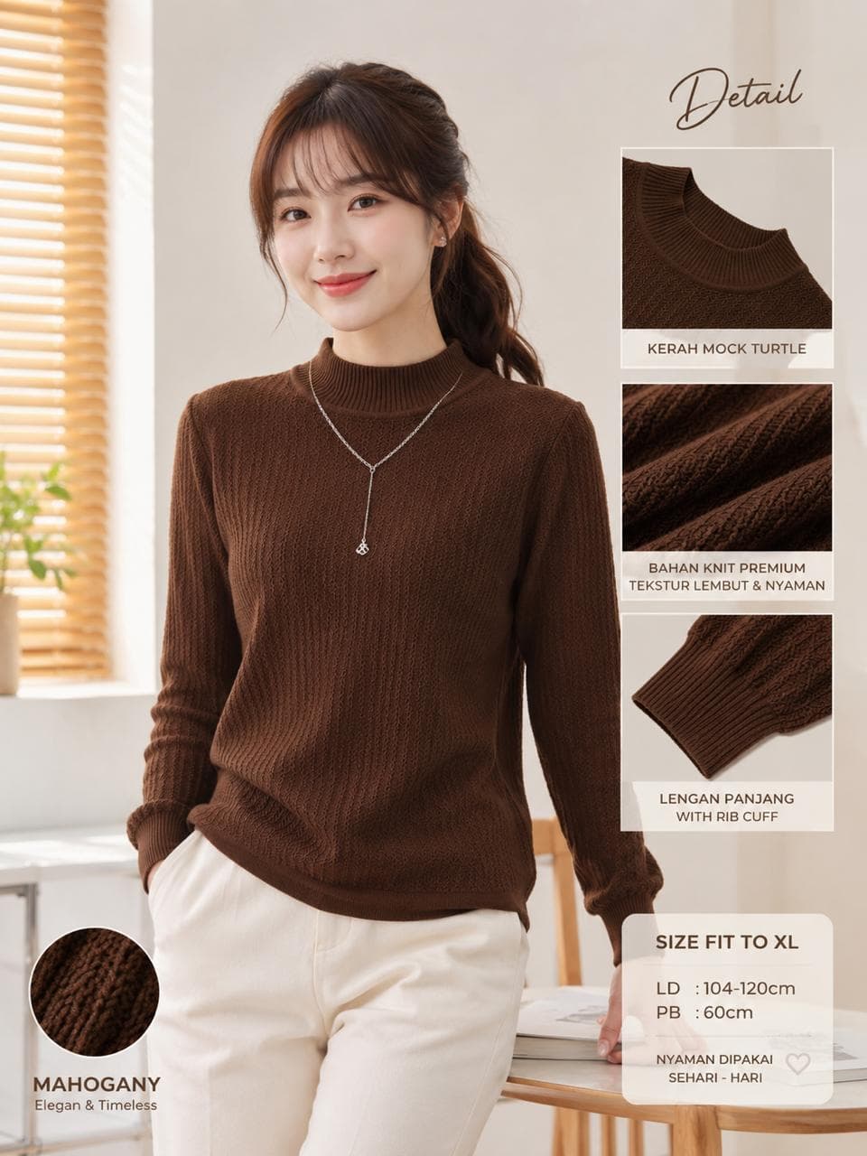 Rapunzel Atasan Rajut Wanita Kalung Knitwear Premium Korean Style